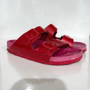 Birkenstock Womens EU 36 US 5 Red Two Strap Sandals Birko Flor Y2K Cute